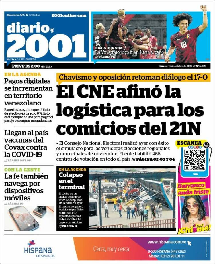 Portadas de este lunes 11 de octubre de 2021