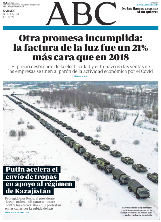 Portadas de la prensa internacional de este sábado 8 de enero de 2022