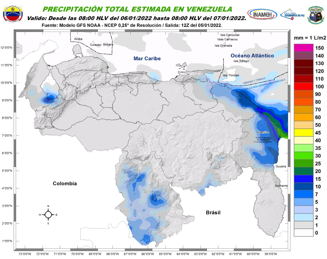 Lluvias, lloviznas y olas de hasta dos metros de altura: el pronóstico de Inameh para este #6Ene