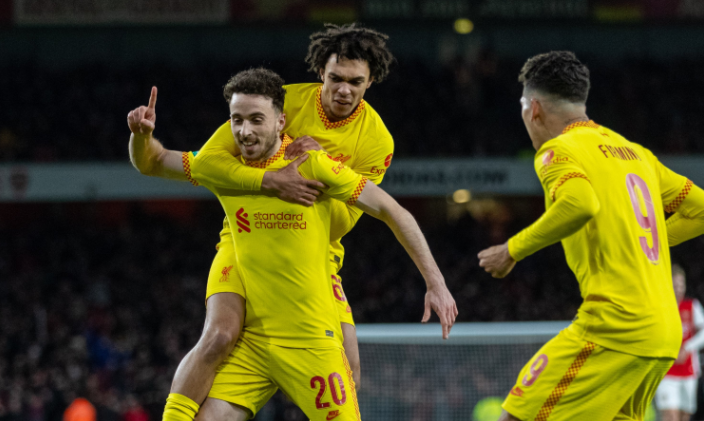 Diogo Jota sacudió al Arsenal en victoria del Liverpool