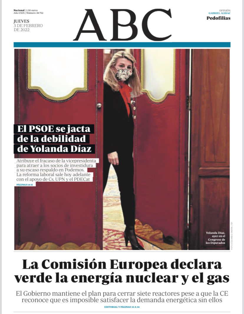 Portadas de la prensa internacional de este jueves 3 de febrero de 2022