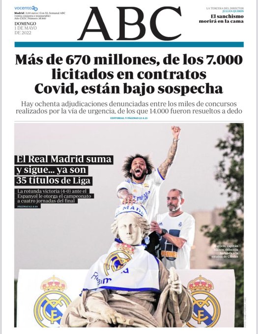 Portadas de la prensa internacional de este domingo 1 de mayo de 2022