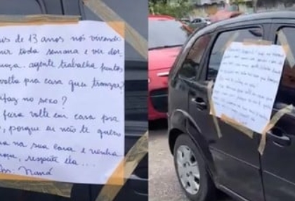 Descubrió que su marido la engañaba y le pegó un cartel en el auto: “Anda a vivir con ella”