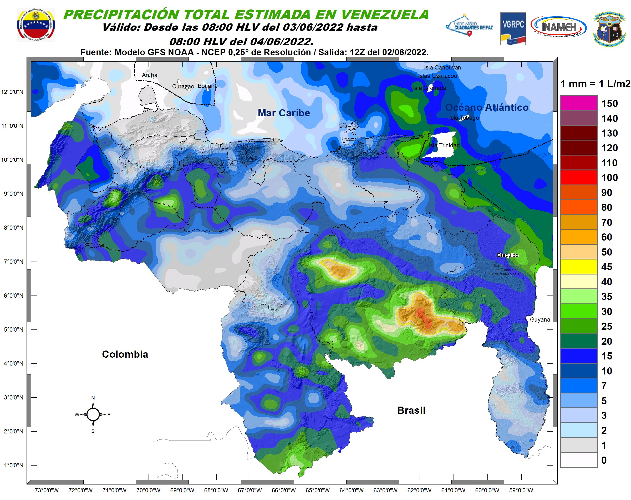 Inameh prevé lluvias en gran parte de Venezuela #3Jun