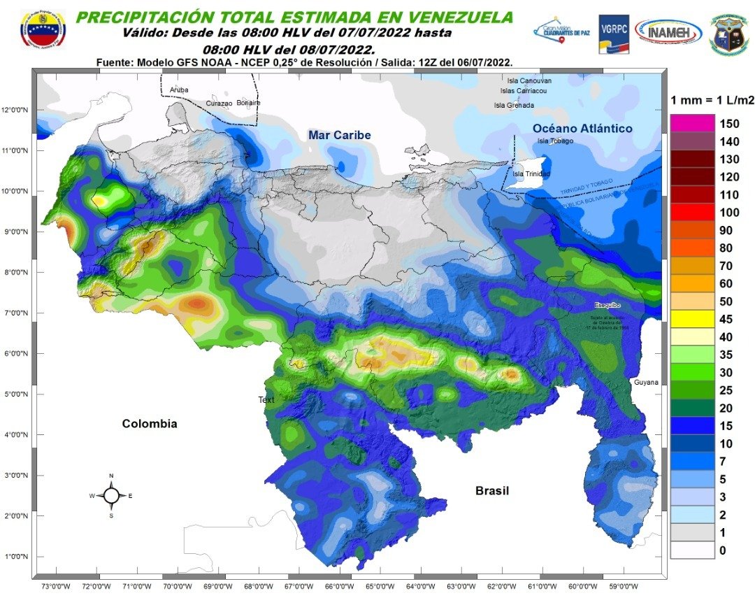 Nubosidad, lluvias y chubascos: el pronóstico de Inameh para este #7Jul