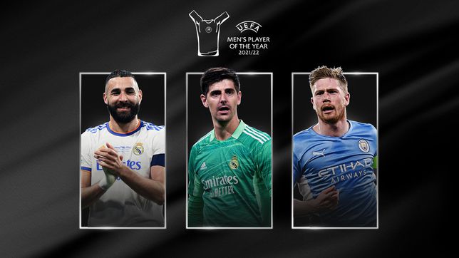 Benzema, Courtois y De Bruyne pelearán por el Mejor Jugador del año de la Uefa