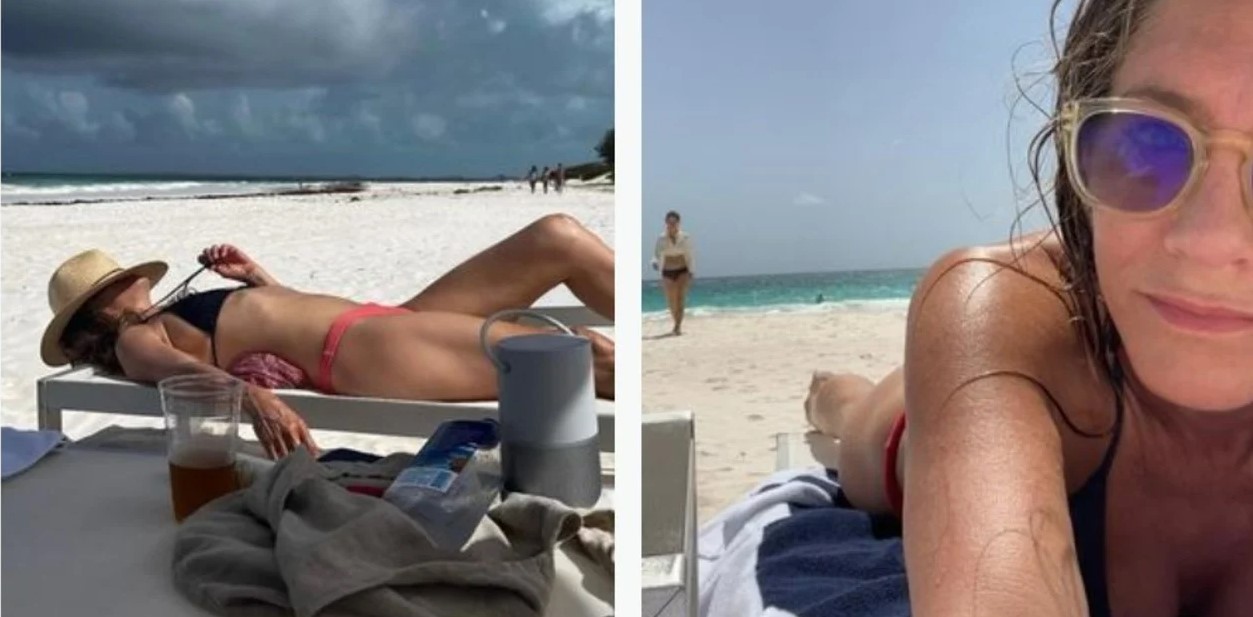 A sus 53 años, Jennifer Aniston se tomó unos “selfies” al natural con un bikinazo (FOTOS)