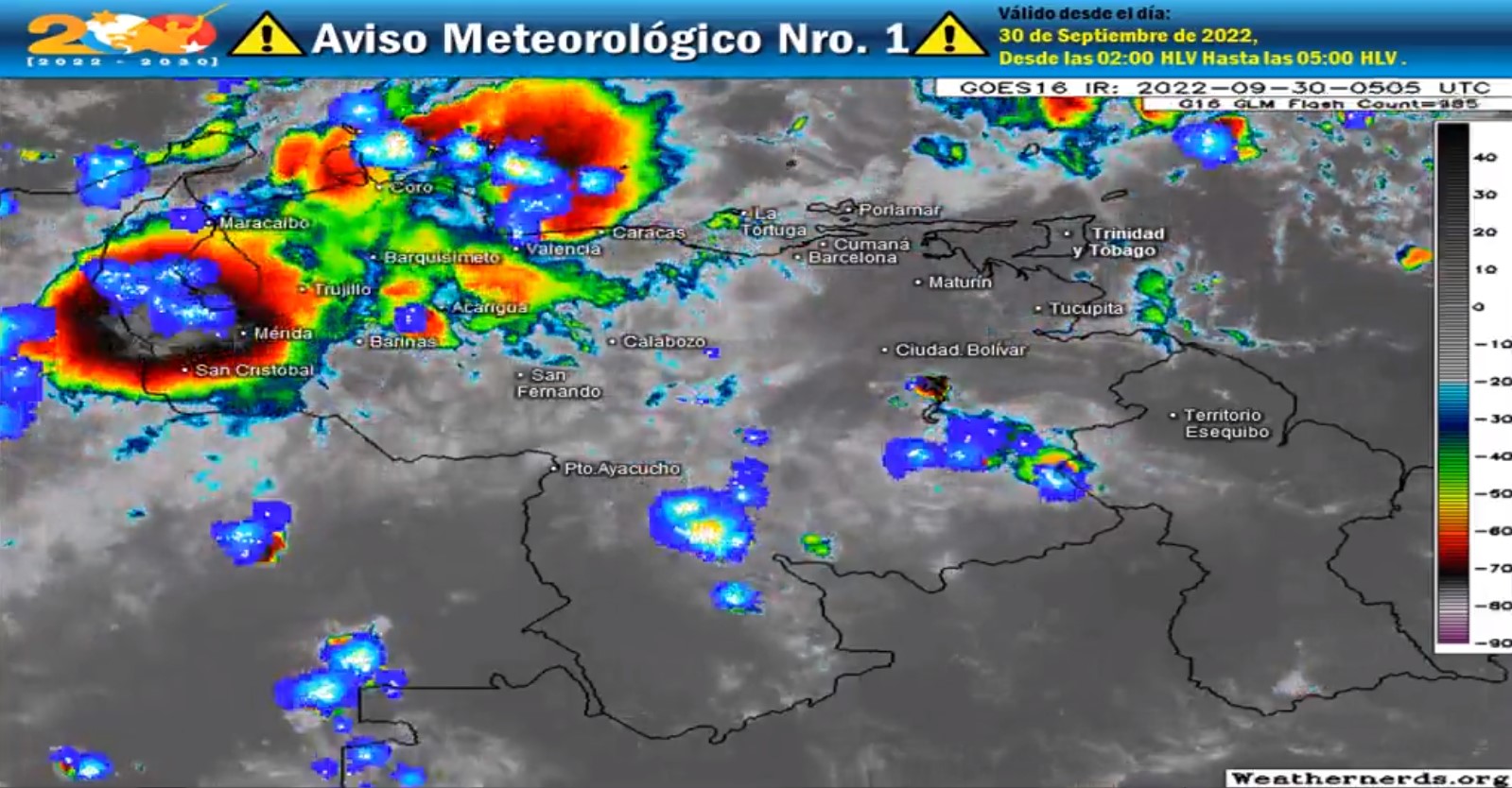 El estado del tiempo en Venezuela este #30Sep, según Inameh