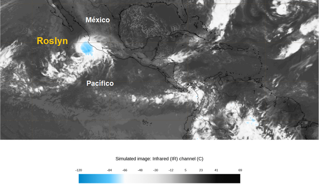 Tormenta tropical Roslyn se forma frente a las costas del Pacífico de México