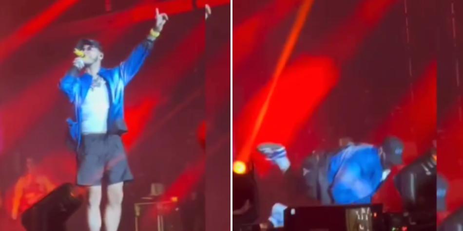 VIRAL: la dolorosa caída de Anuel AA en pleno concierto (VIDEO)