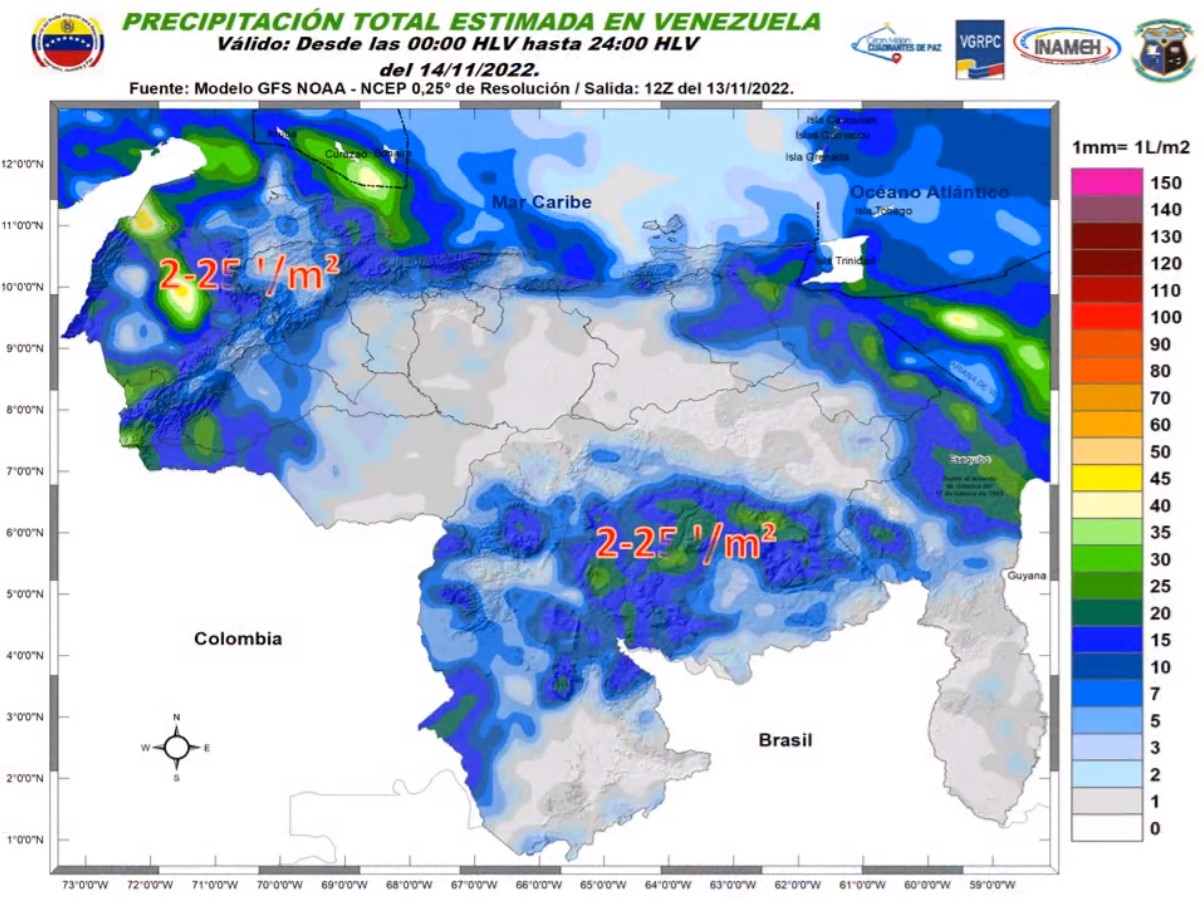 Inameh informó sobre tres vaguadas en superficie cercanas al territorio venezolano este #15Nov