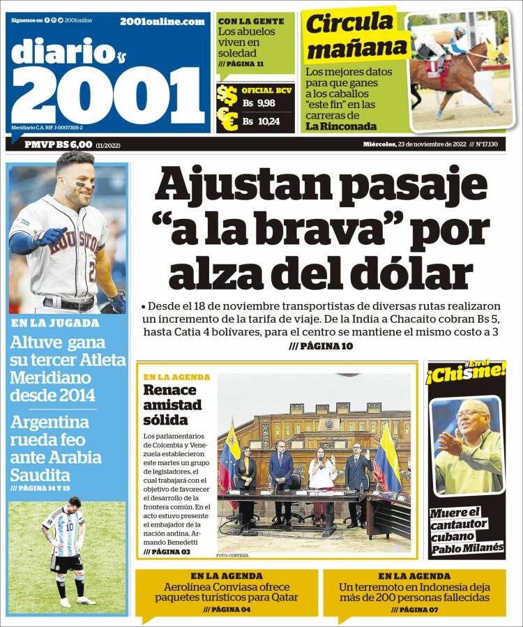 Portadas de este miércoles 23 de noviembre de 2022