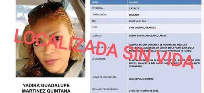 Hallaron muerta a Yadira Guadalupe, mujer policía desaparecida en México desde septiembre de 2022