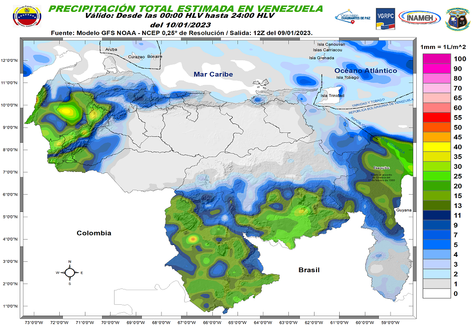 “Prevenidos con el paraguas”: continúan las lluvias de intensidad variable sobre varias regiones del país, según Inameh