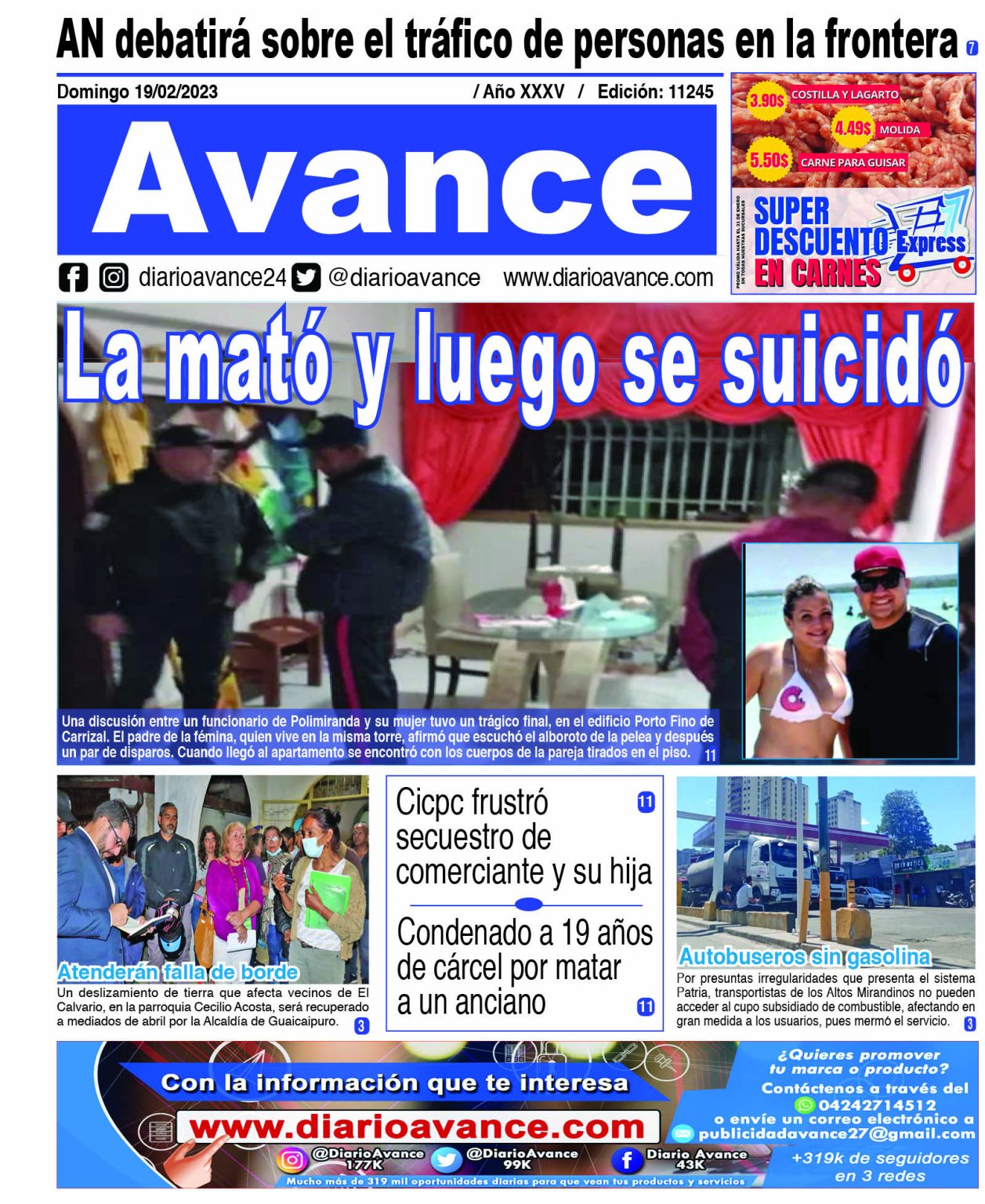 Portadas de este domingo 19 de febrero de 2023