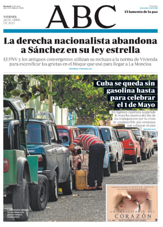 Portadas de la prensa internacional de este viernes 28 de abril de 2023