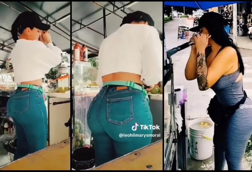 Venezolana vende jugos en calle de Colombia y se hizo VIRAL por su tremendas curvas (VIDEO)