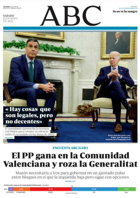 Portadas de la prensa internacional de este sábado 13 de mayo de 2023