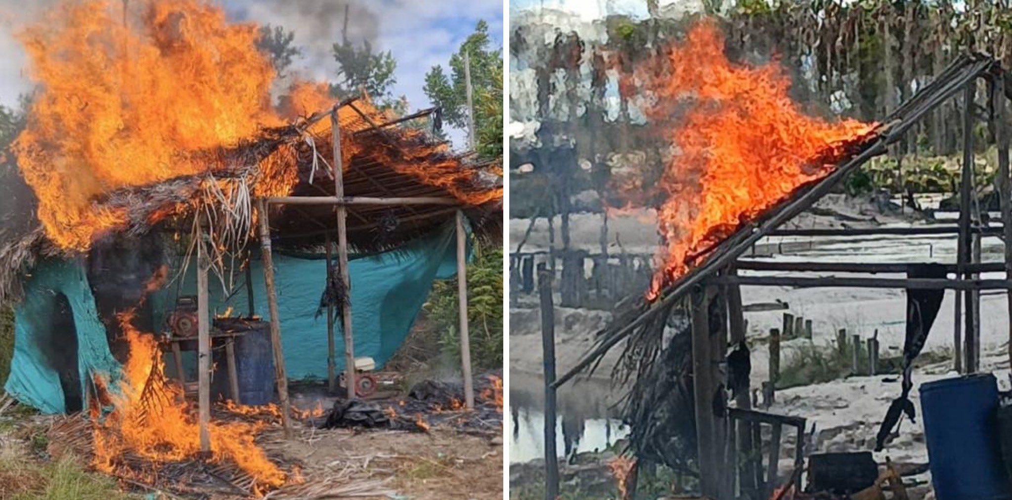 Desmantelan 16 viviendas improvisadas para la práctica de minería ilegal en Amazonas (FOTOS)