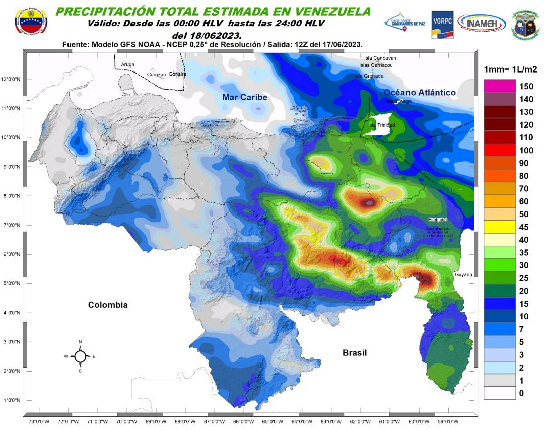 El estado del tiempo en Venezuela este #18Jun, según Inameh