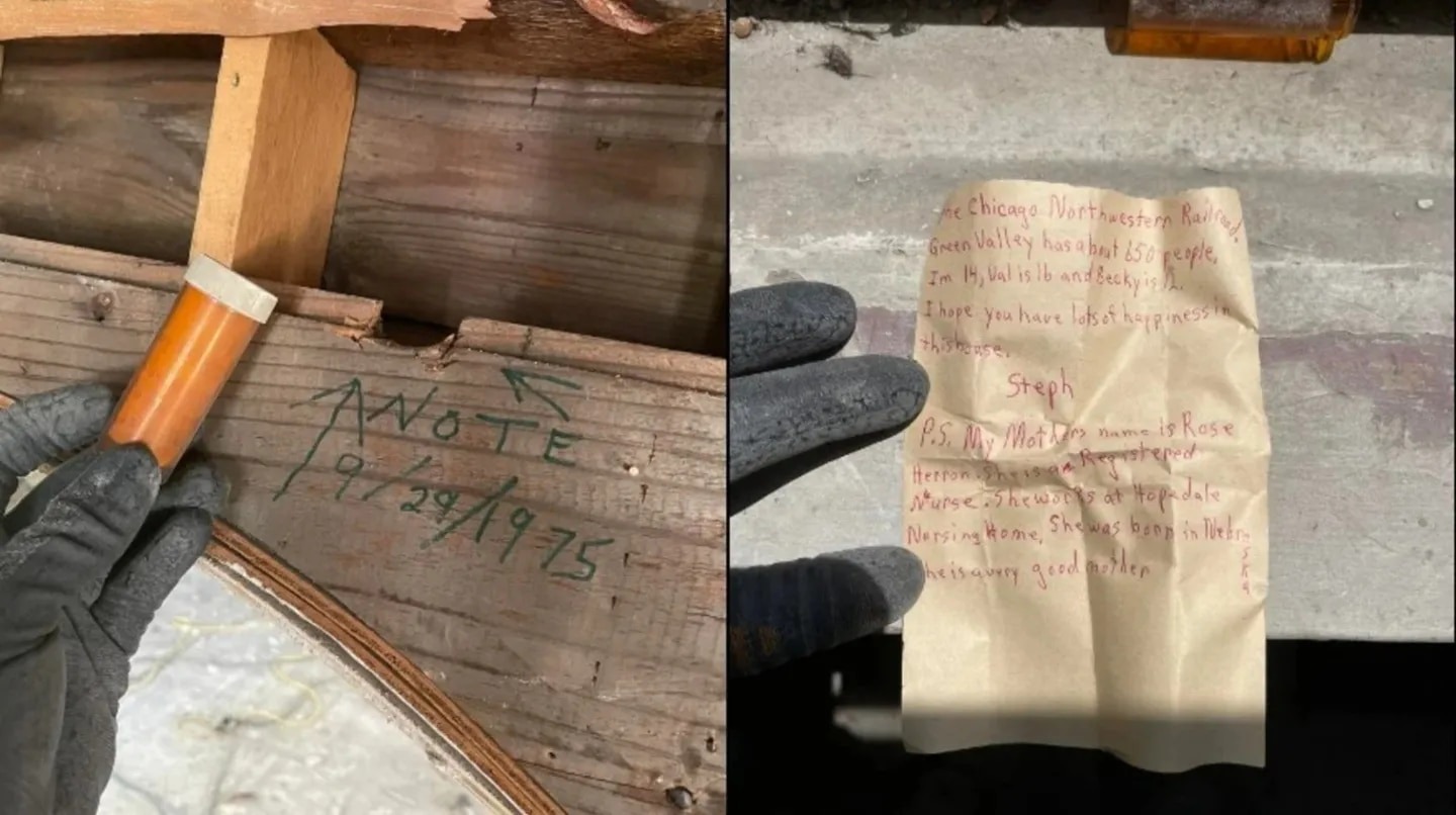 VIRAL: Una familia estaba reconstruyendo su casa en EEUU y encontró un misterioso mensaje en la pared