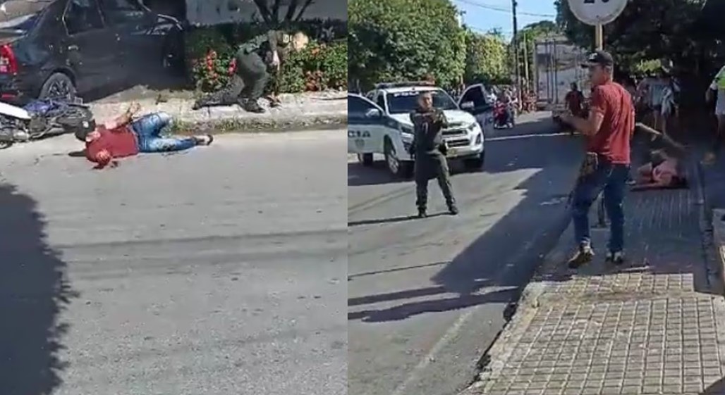 Hombre asesinó a cuchillo en plena calle a su expareja y las imágenes son aterradoras