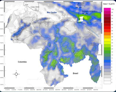 Se esperan lluvias y actividad eléctrica en varios estados de Venezuela este #18Ago, según Inameh