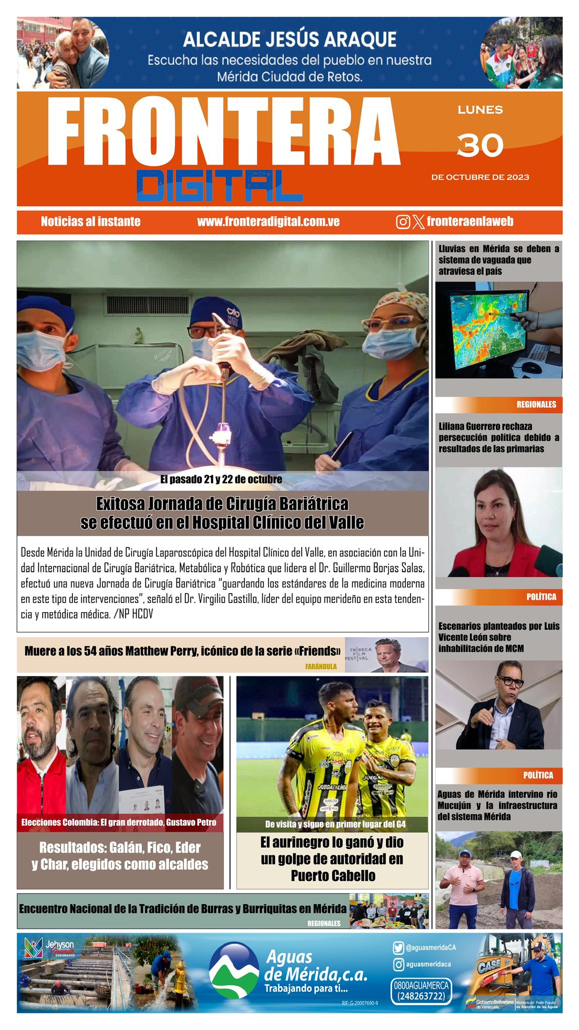 Portadas de este lunes 30 de octubre de 2023