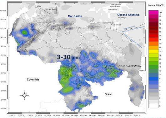 Inameh prevé lluvias y chubascos en algunas zonas de Venezuela este #27Dic