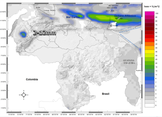 Inameh pronosticó lluvias y lloviznas en algunos estados de Venezuela este #8Ene