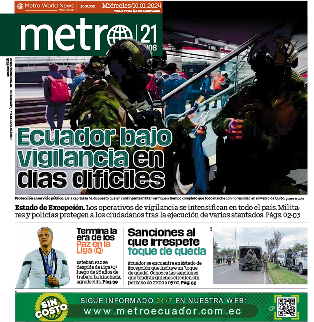 Así reseñó la prensa de Ecuador los hechos violentos que sacuden el país