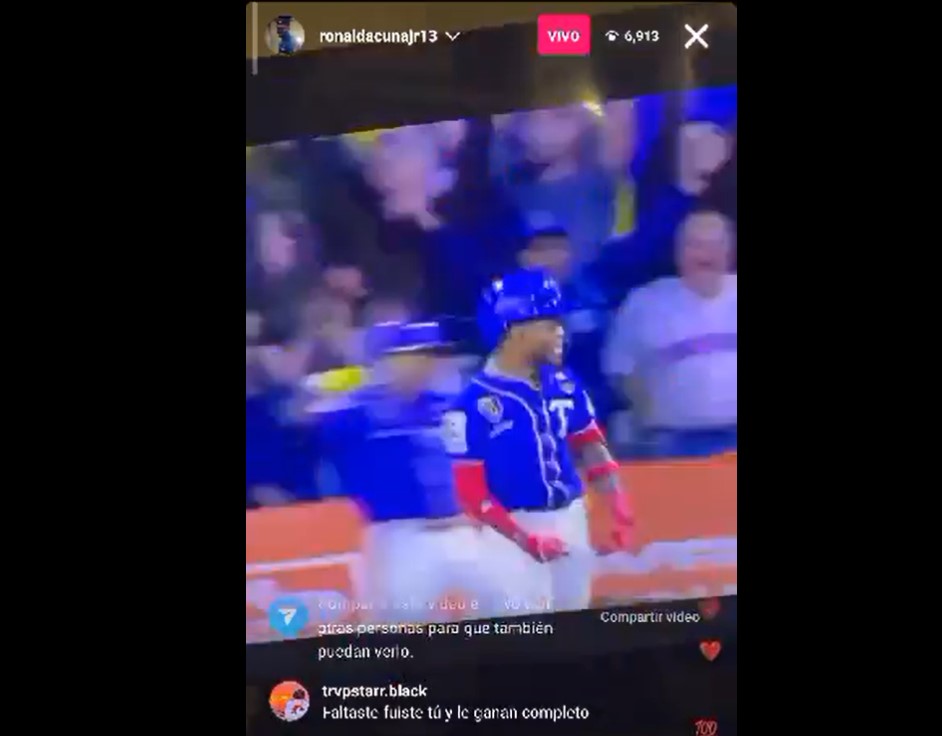 La efusiva reacción EN VIVO de Ronald Acuña Jr. al “perreo” de Maikel García a Cardenales (VIDEO)