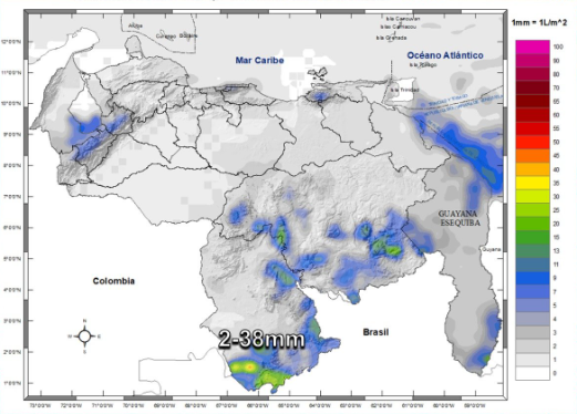 Inameh prevé nubosidad y lluvias en algunas áreas de Venezuela este #25Feb