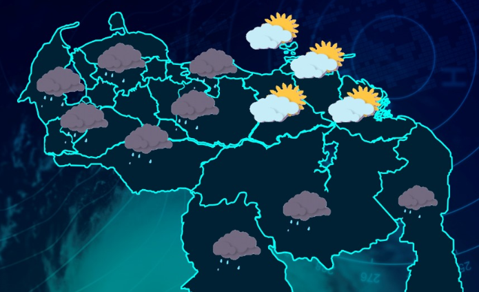 Inameh prevé nubosidad y lluvias en gran parte de Venezuela este #10Feb