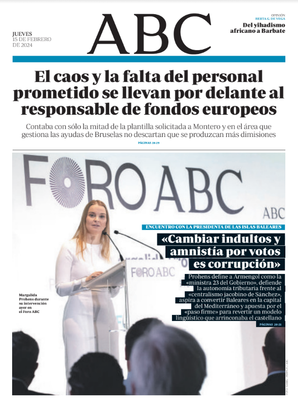 Portadas de la prensa internacional de este jueves 15 de febrero de 2024