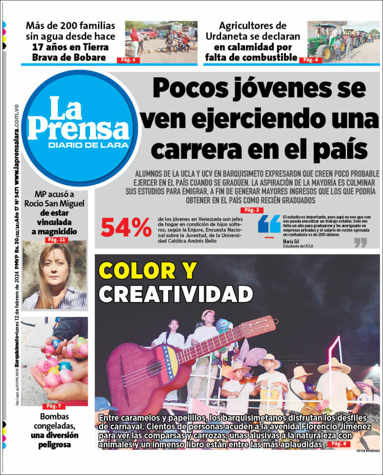 Portadas de este lunes 12 de febrero de 2024