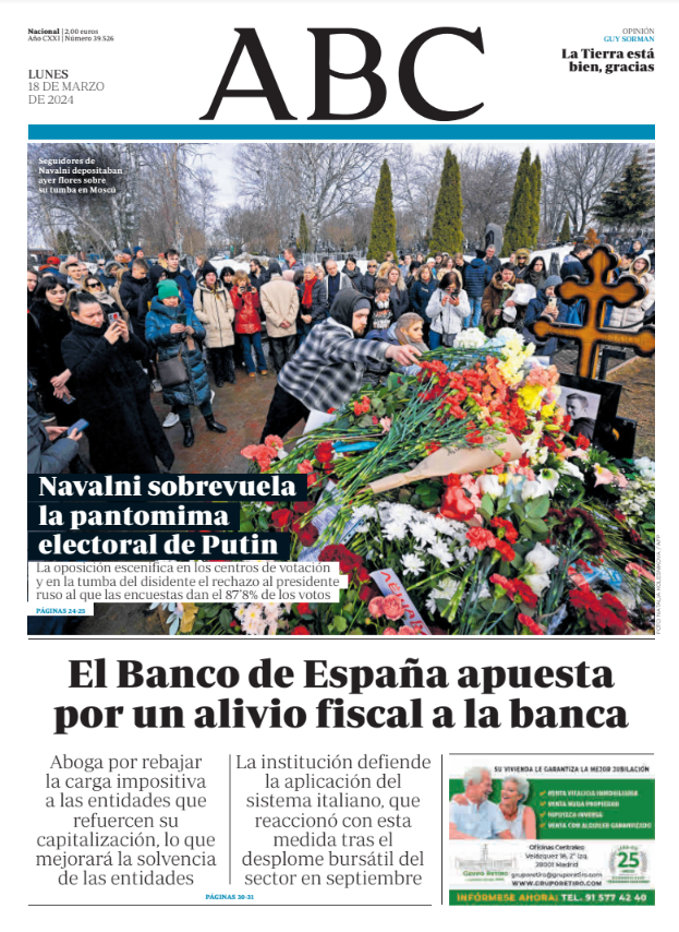 Portadas de la prensa internacional de este lunes 18 de marzo de 2024