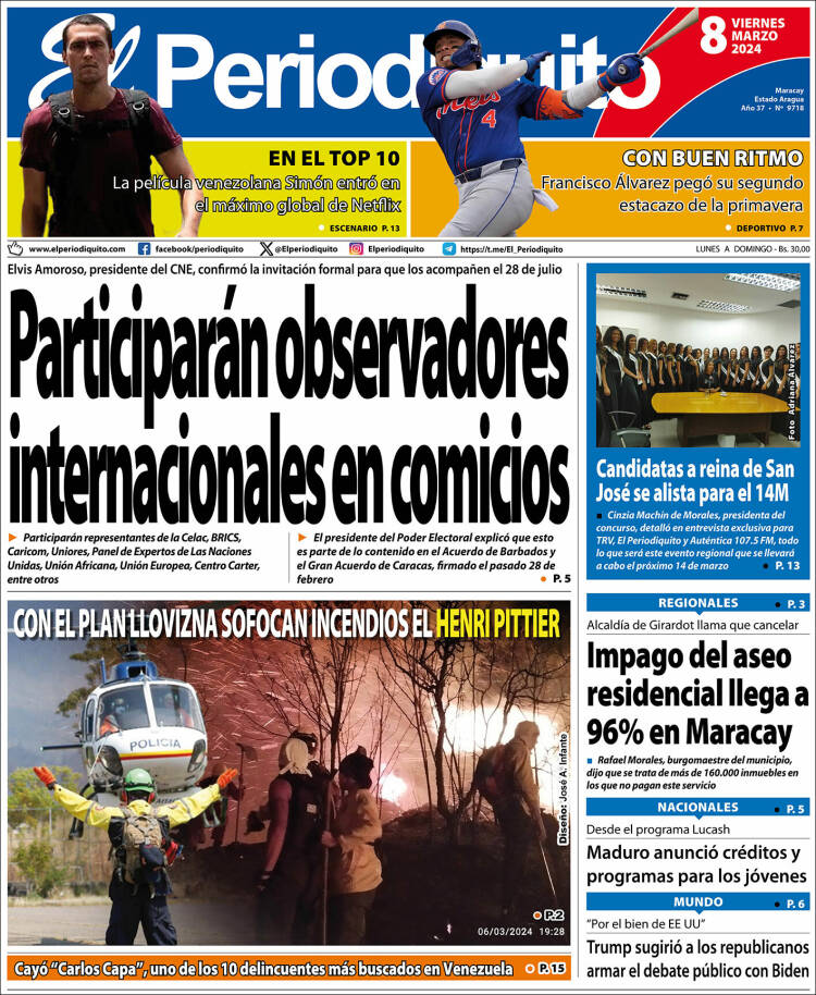 Portadas de este viernes 8 de marzo de 2024