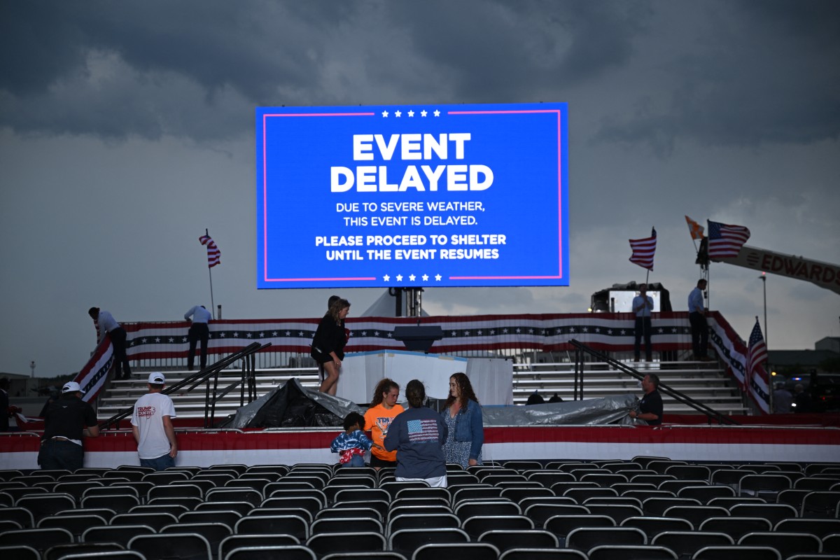 Por mal clima, Trump pospuso su primer acto de campaña desde el inicio de su juicio