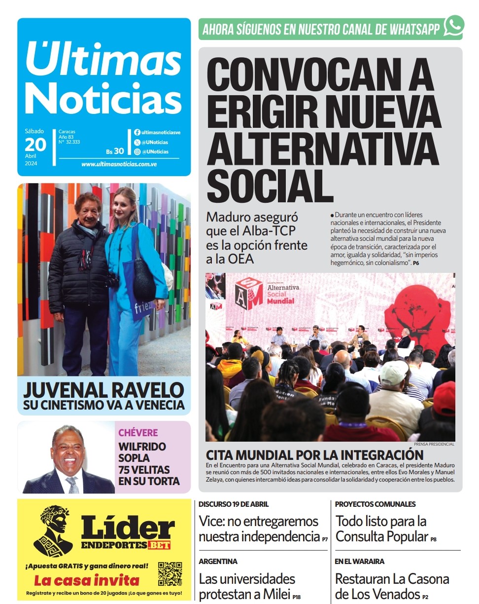 Portadas de este sábado 20 de abril de 2024