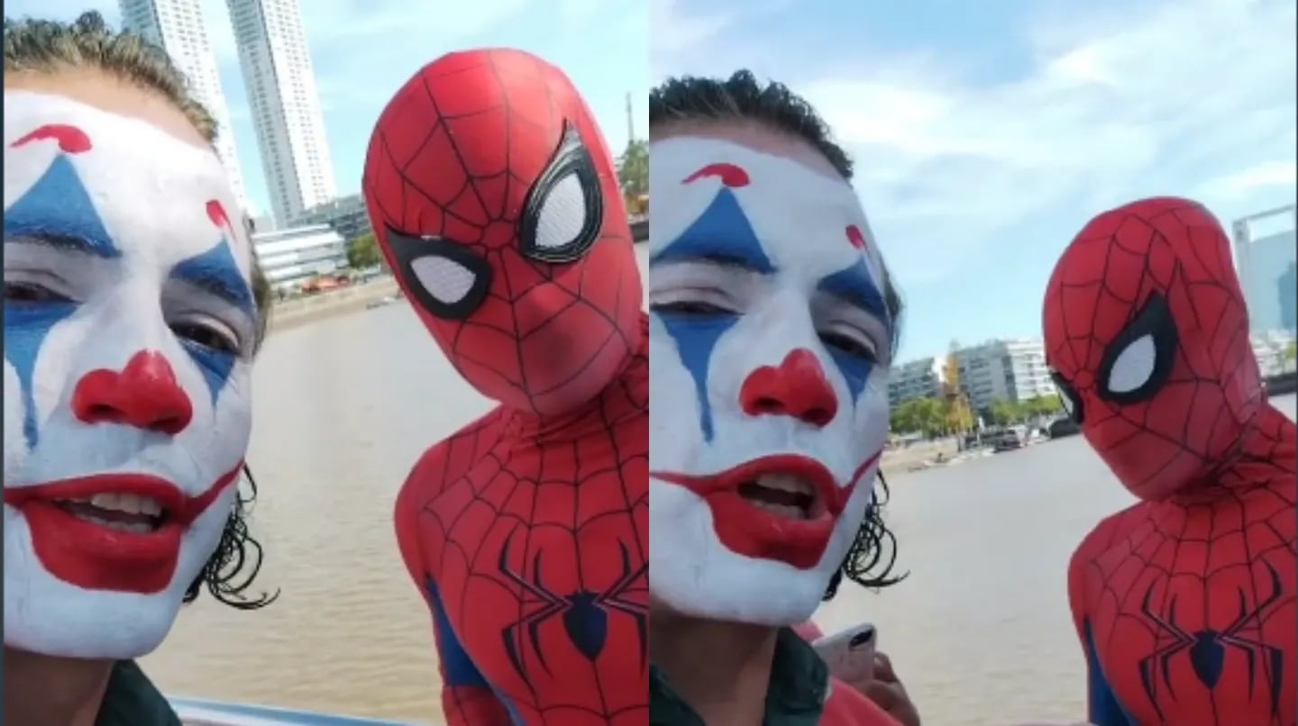 ¿Multiverso en la vida real? El Joker y Spider-Man se pelearon en plena vía pública (VIDEO)