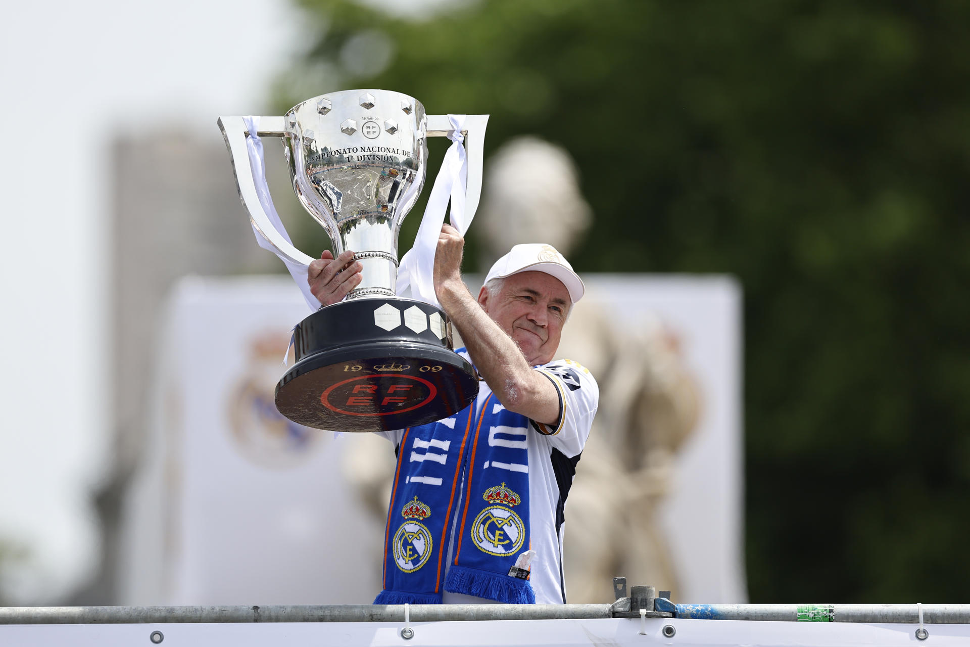 EN FOTOS: Ancelotti y el “loco” Rüdiger protagonistas de la celebración de la Liga del Real Madrid