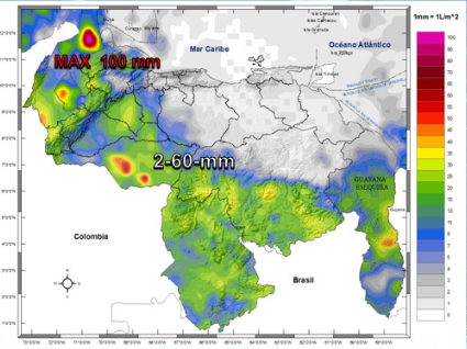 Inameh prevé lluvias de intensidad variable y descargas eléctricas en varias zonas de Venezuela este #24May