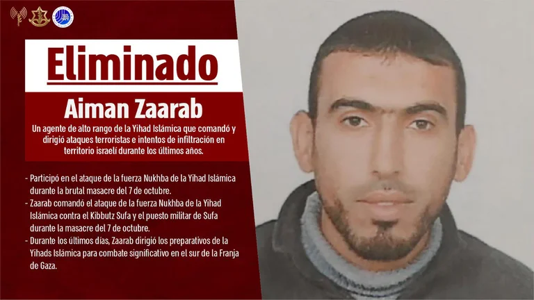 Israel eliminó a comandante de la Yihad Islámica que participó en la masacre terrorista del #7Oct