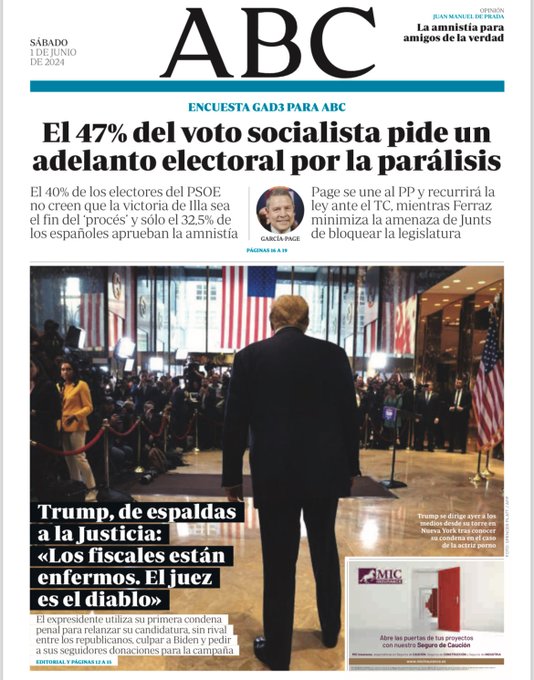 Portadas de la prensa internacional de este sábado 1 de junio de 2024