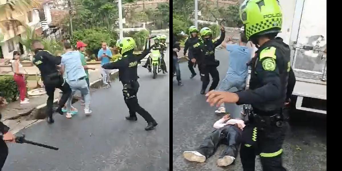 En VIDEO: Brutal pelea entre comunidad y policía por caso de ruido excesivo en Colombia