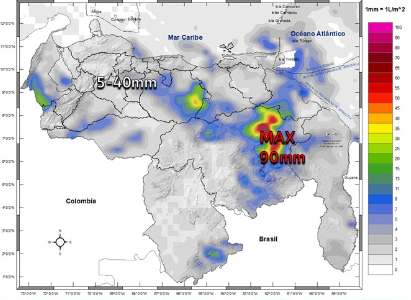 Inameh prevé nubosidad y lluvias en algunas áreas de Venezuela este #25Jun