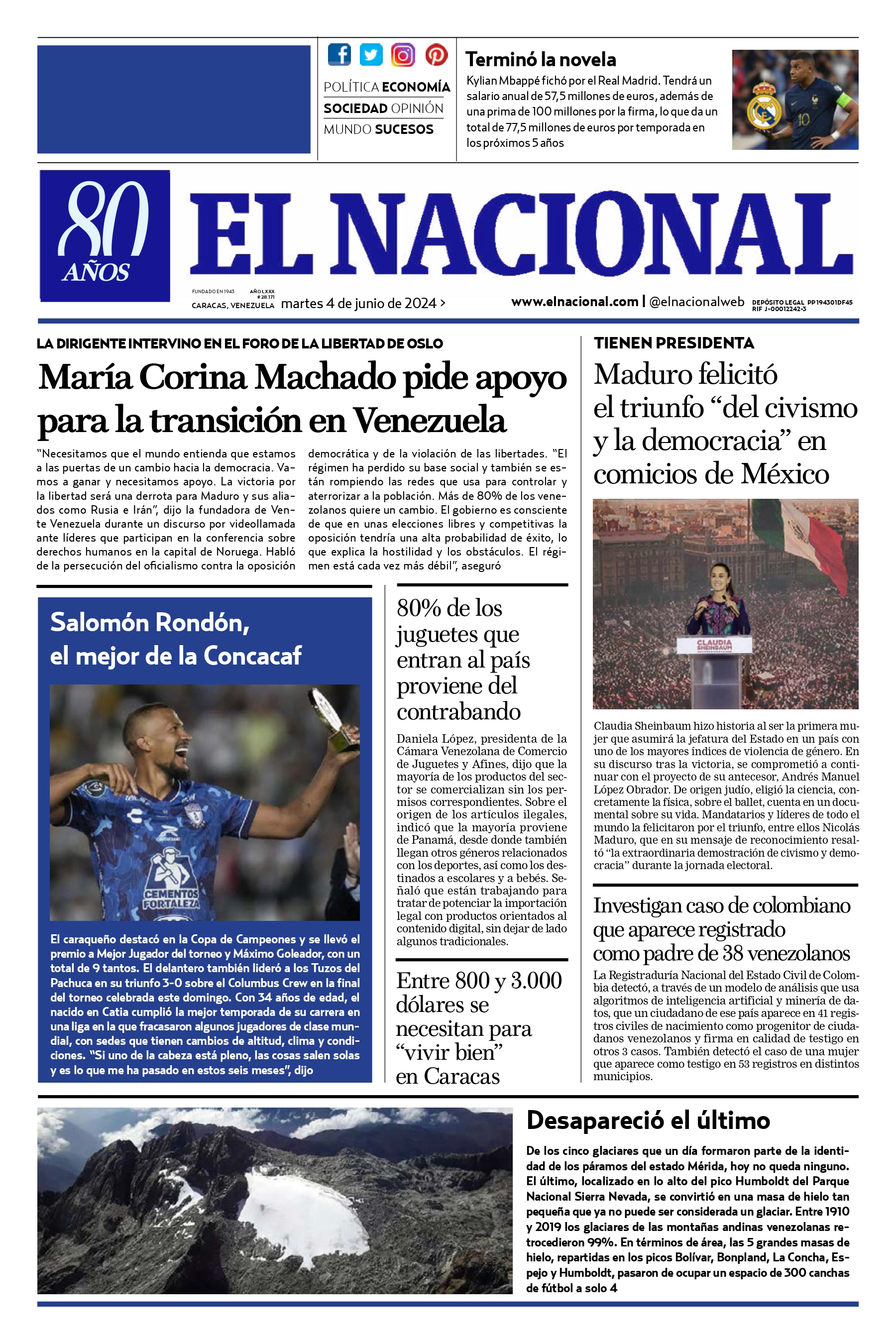 Portadas de este martes 4 de junio de 2024