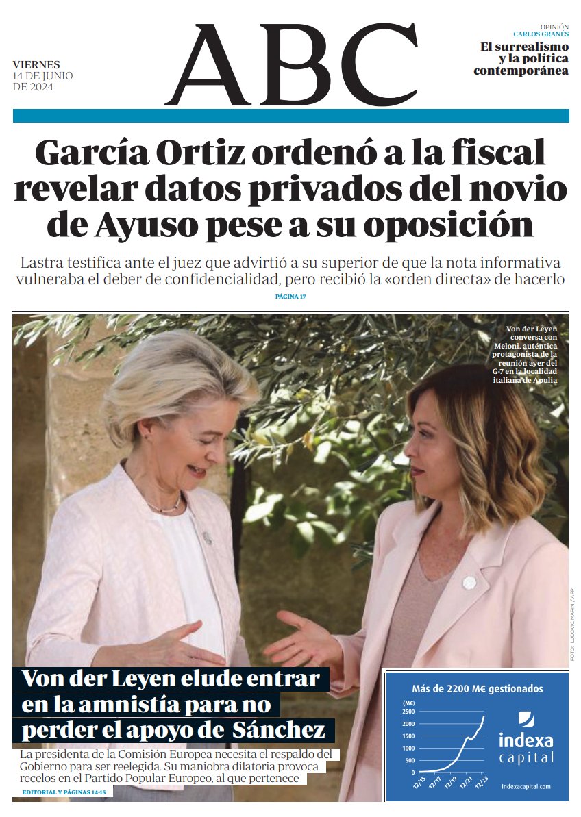 Portadas de la prensa internacional de este viernes 14 de junio de 2024