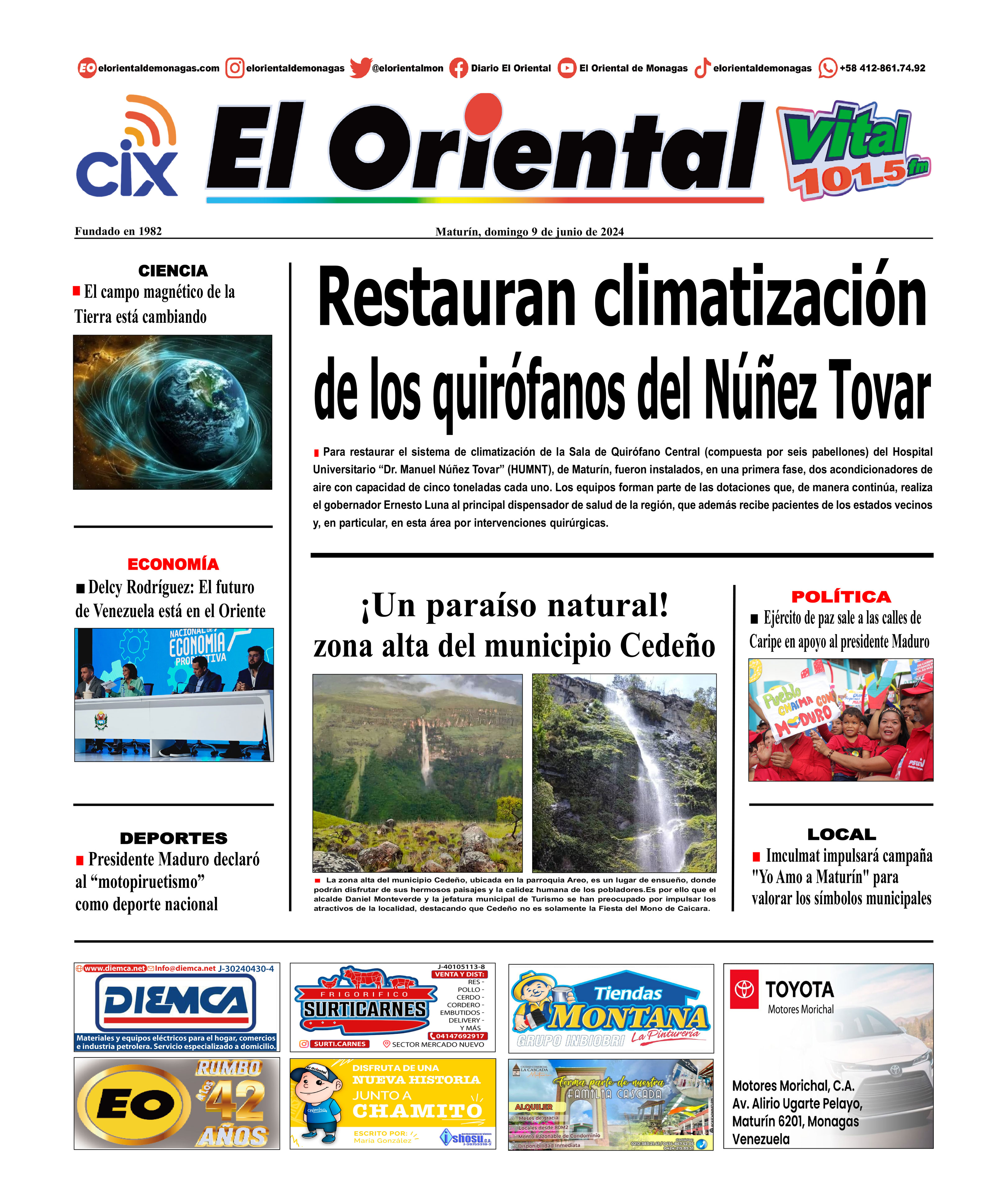 Portadas de este domingo 9 de junio de 2024